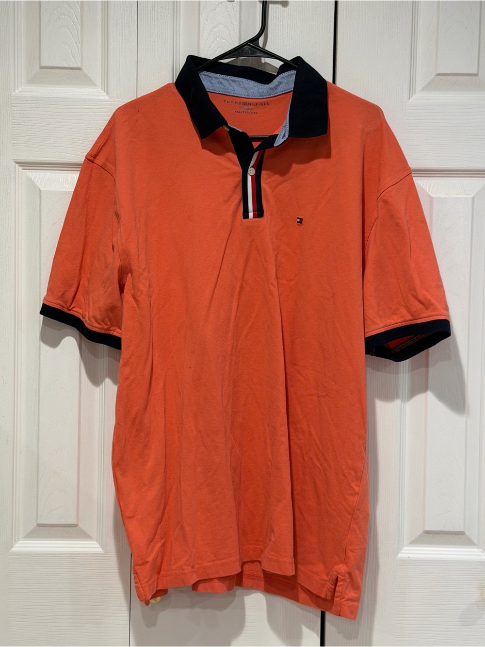 Tommy Hilfiger Men’s Orange Polo with Black Trim